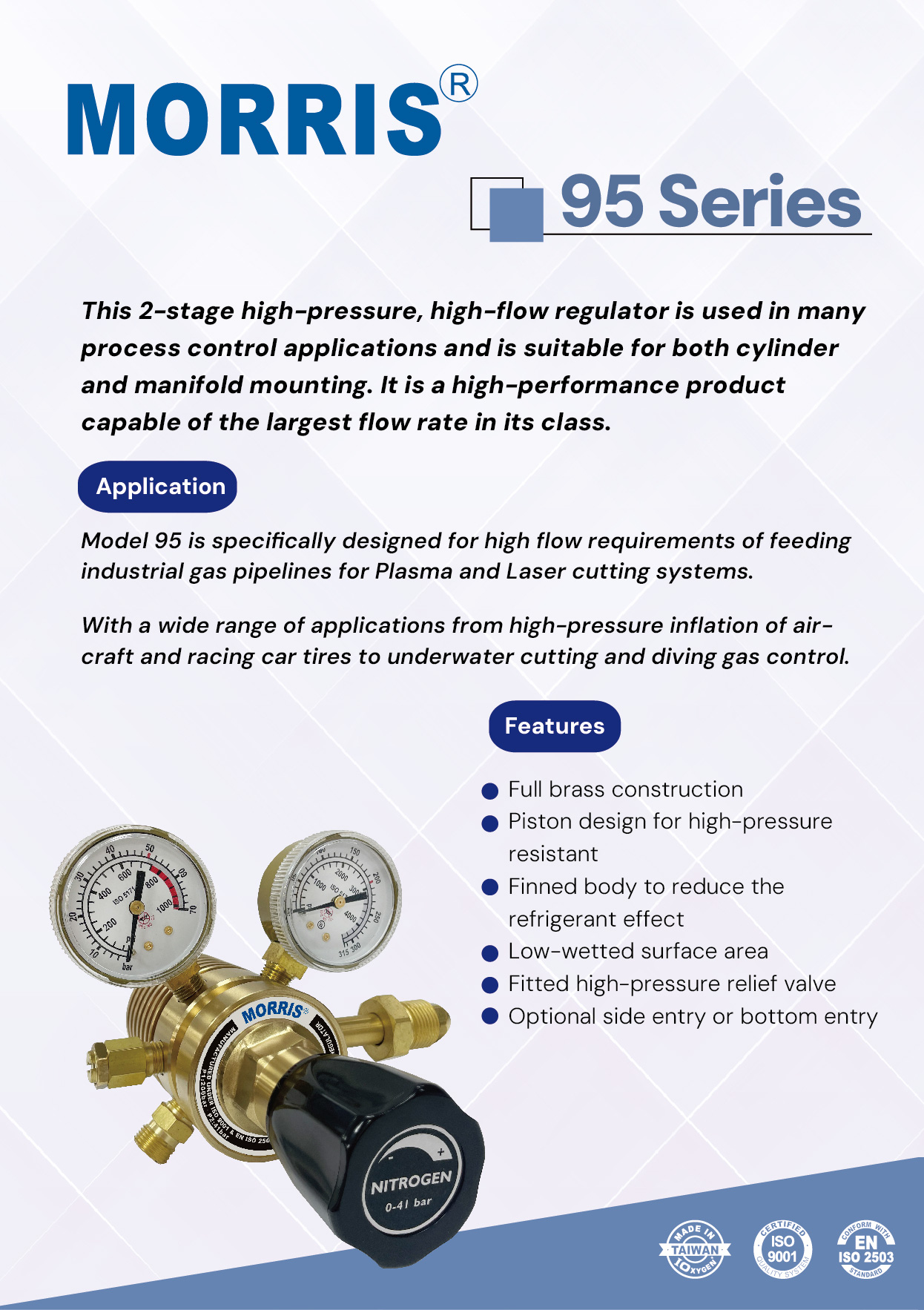 95 series high-flow regulator (MORRIS)